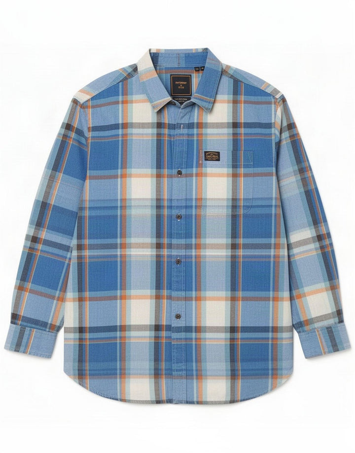 Superdry Herreskjorte Medium Blå Plaid Bomuld
