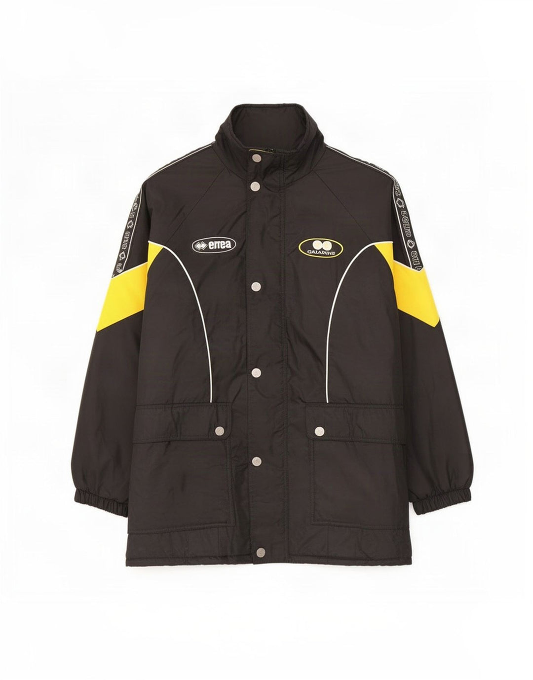 Errea Herre Grafisk Oversized Polstret Frakke UK 40 Large Black Colourblock