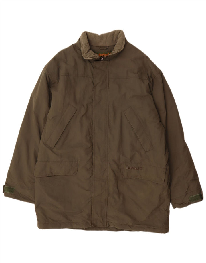 Timberland Herre Loose Fit Windbreaker Coat UK 36 Small Khaki Nylon