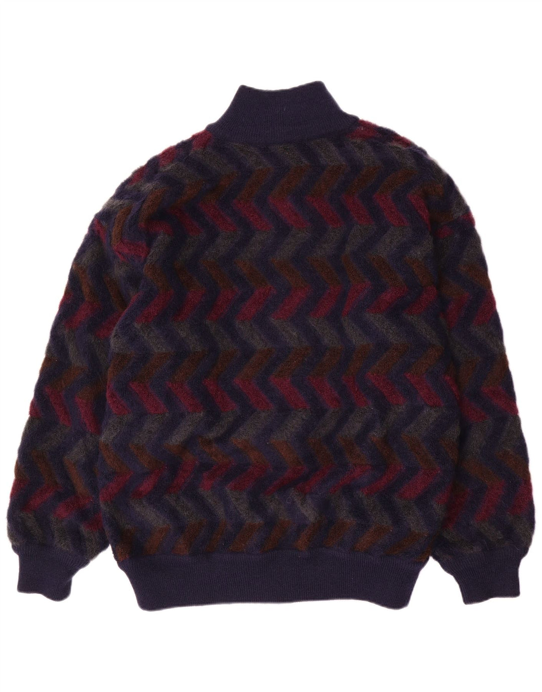Missoni Herre Vendbar Cardigan Sweater IT 48 Medium Navy Blue Chevron