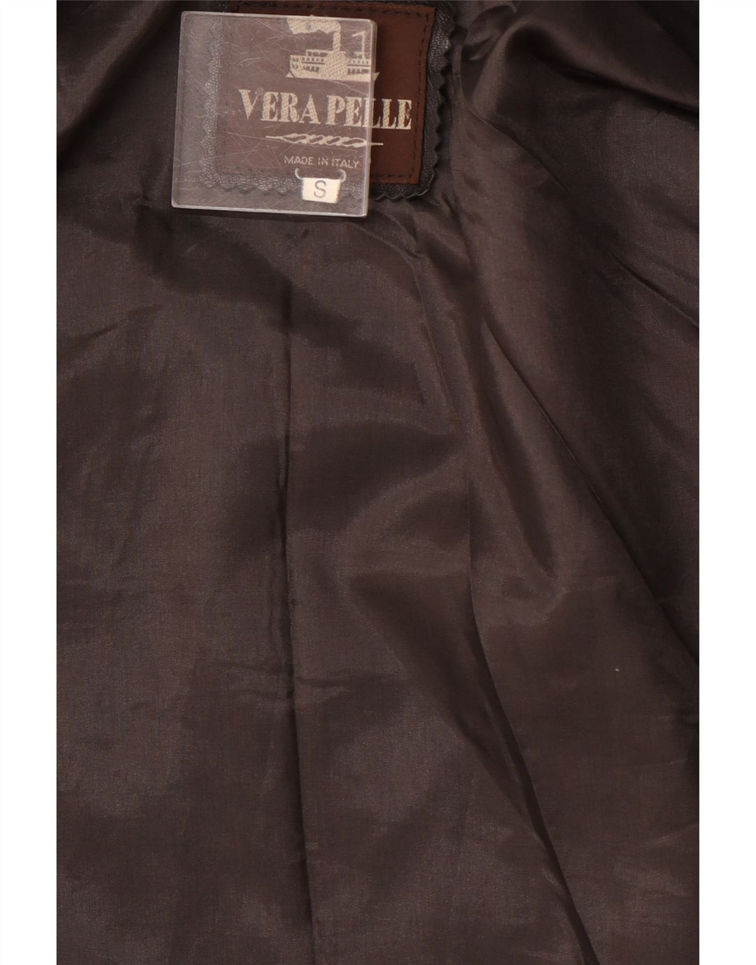 VINTAGE Womens Oversized Leather Jacket UK 10 Small Brown Leather