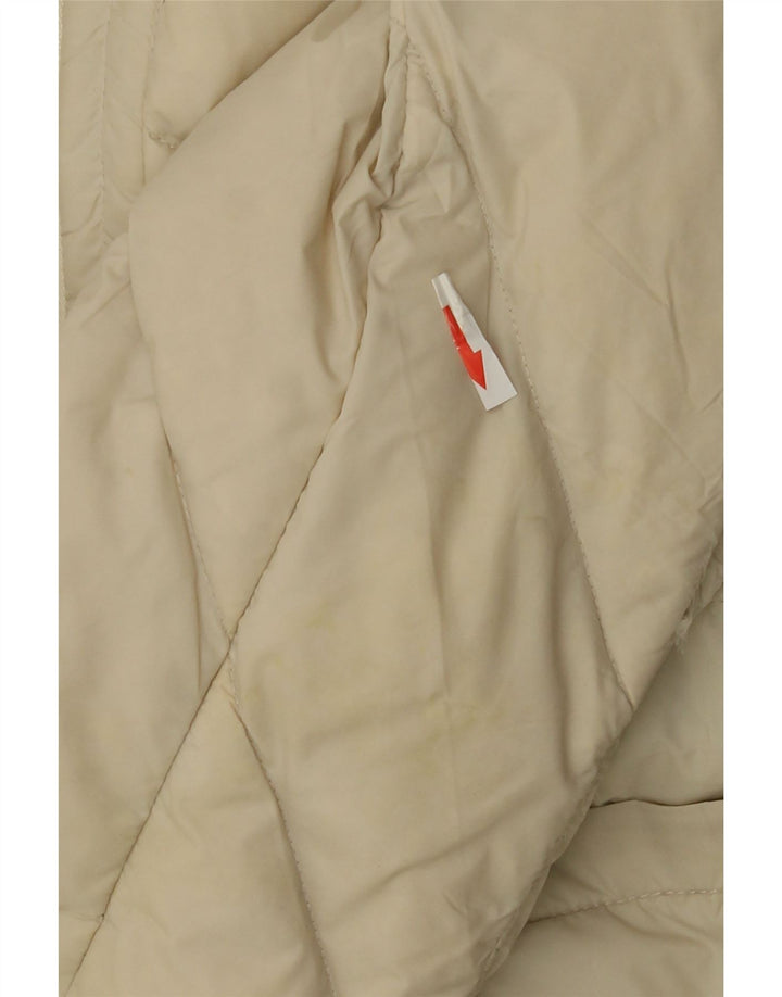 Karen Millen Dame hættepolstret jakke UK 12 Medium Off White Polyamid