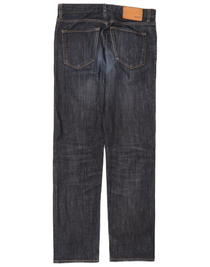 HUGO BOSS Straight jeans til mænd W31 L34 Marineblå bomuld