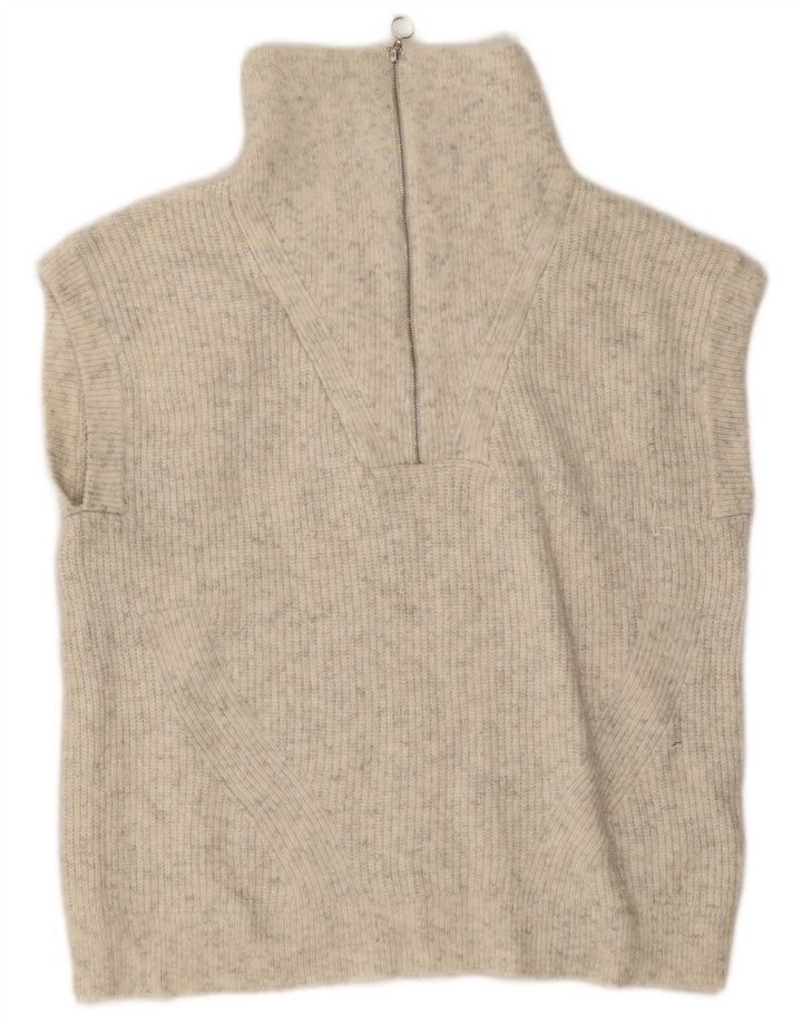 Marks & Spencer Dame Oversized Vest Tank Top UK 10 Small Grey Flecked