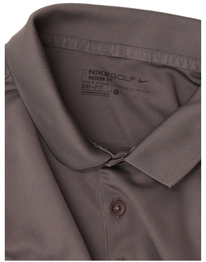 Nike Herre Dri Fit Polo Shirt Large Grå Polyester