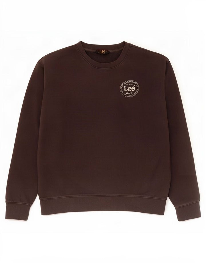 Lee Herre Regular Fit Sweatshirt Jumper Large Grå Bomuld