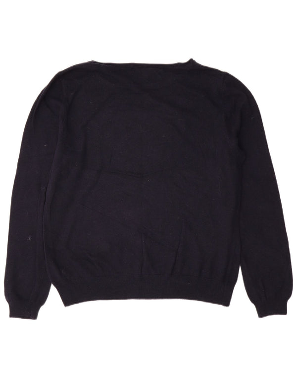 Monsoon Dame Boat Neck Jumper Sweater UK 16 Large Navy Blue Fair Isle
