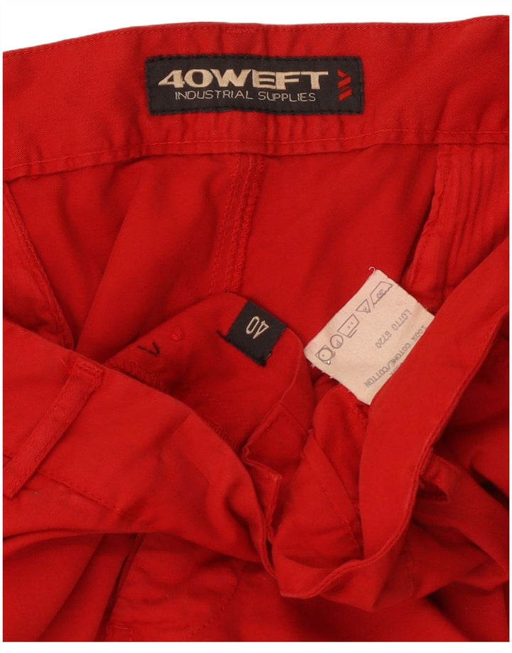 40Weft Herre Cargo Shorts W40 XL Rød Bomuld