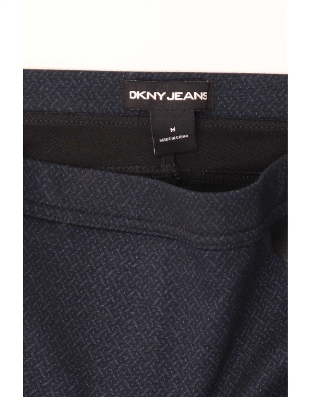 Dkny Womens Leggings UK 14 Medium Navy Blue Geometrisk Polyester