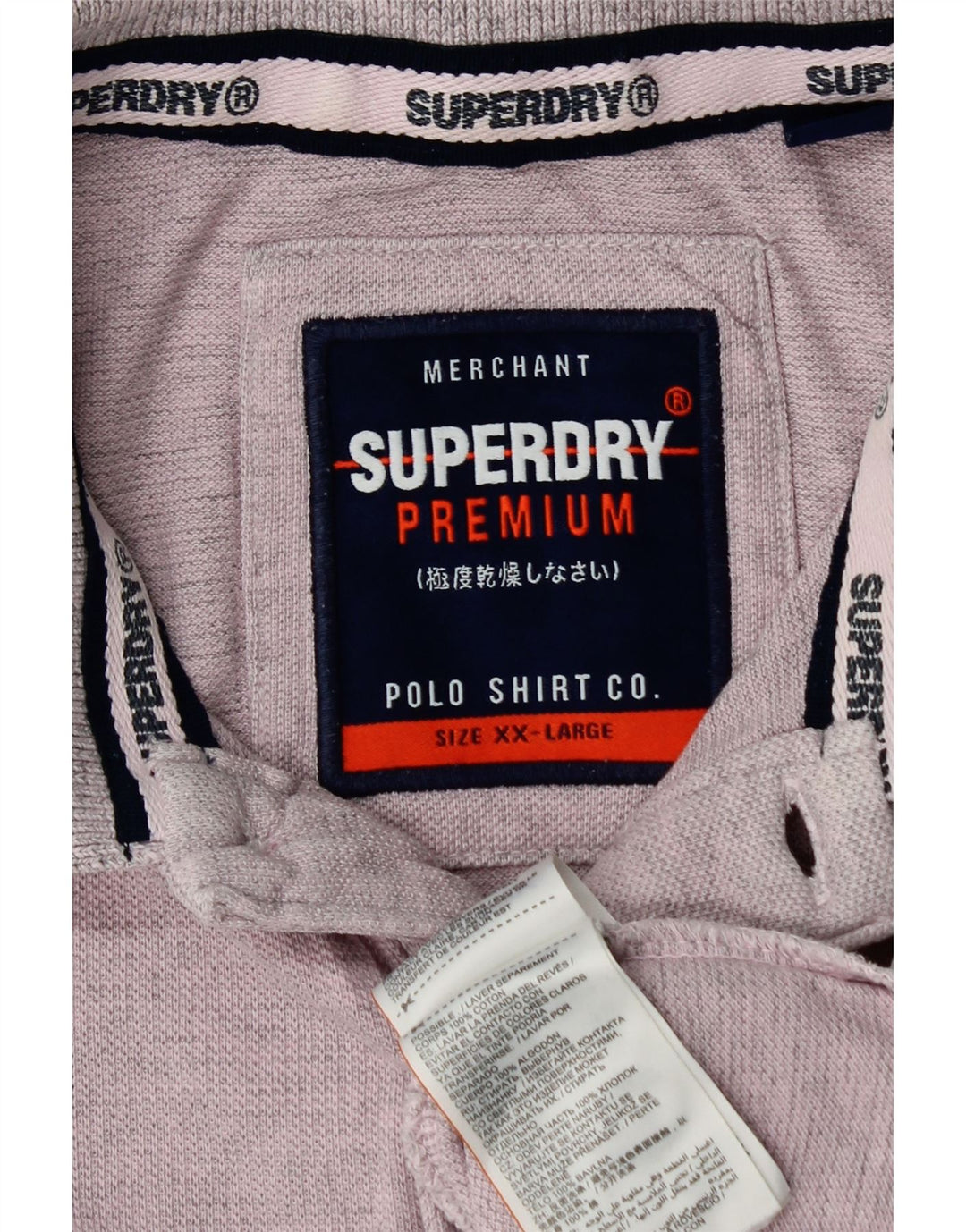 SUPERDRY Polo Shirt til mænd 2XL Lilla Bomuld