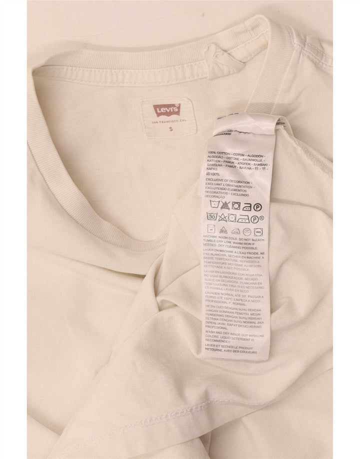 Levi's Herre T-Shirt Top UK 10 Lille hvid bomuld