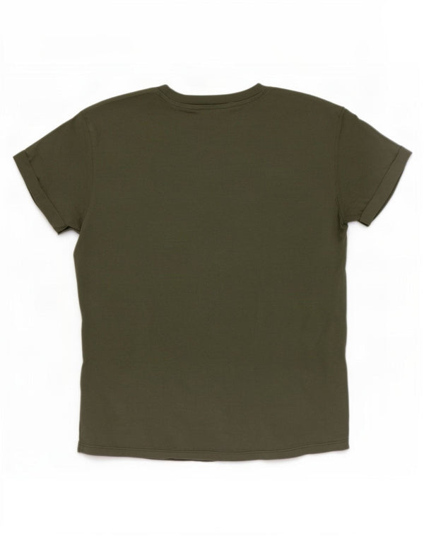Roxy Grafisk T-shirt top til kvinder UK 14 Medium Khaki Bomuld