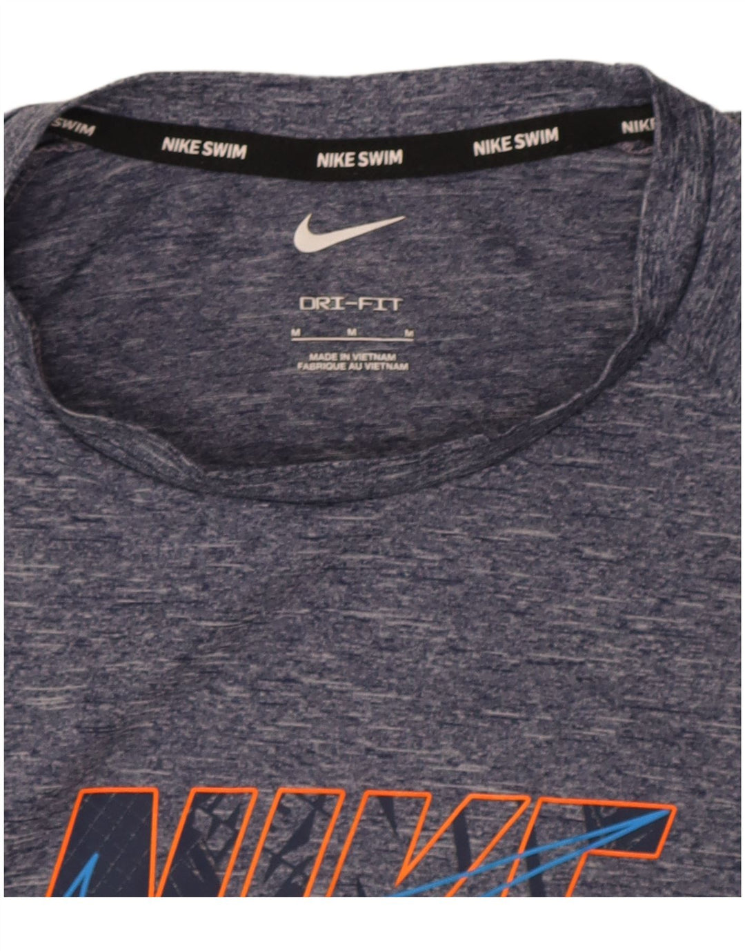 Nike Herre Dri Fit grafisk T-shirt Top Medium Navy Blue Flecked
