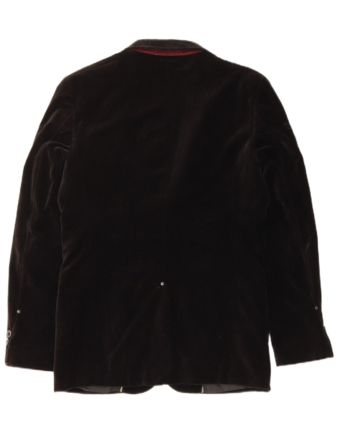 JACK & JONES Herre 2 Button Velvet Blazer Jacket UK 36 Small Black Bomuld