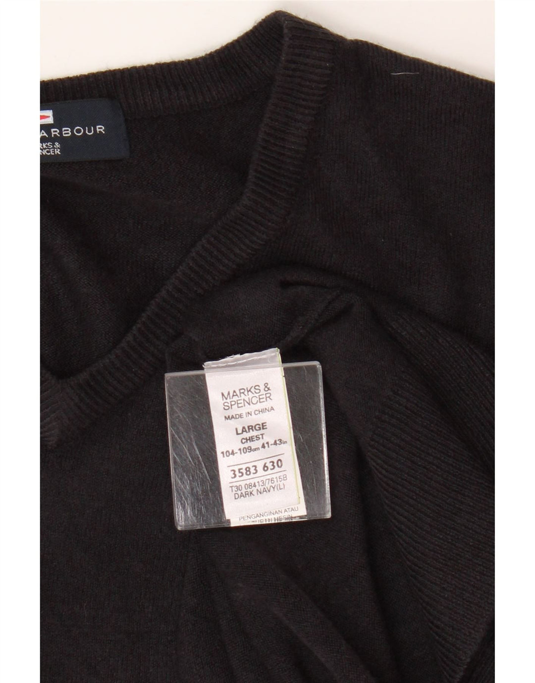 Marks & Spencer Herre Blue Harbor V-hals sweater Large Navy Blue
