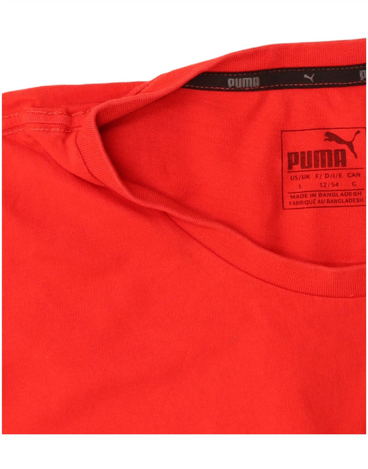 Puma Herre Grafisk T-Shirt Top Stor Rød Bomuld