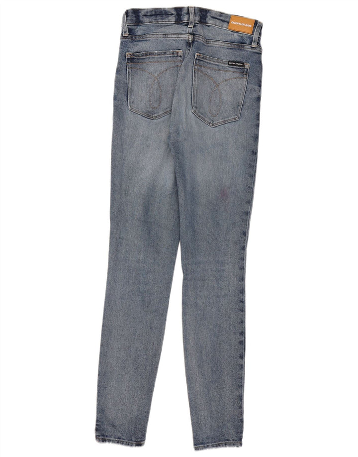 CALVIN KLEIN Dame Skinny Jeans W28 L30 Blå Bomuld