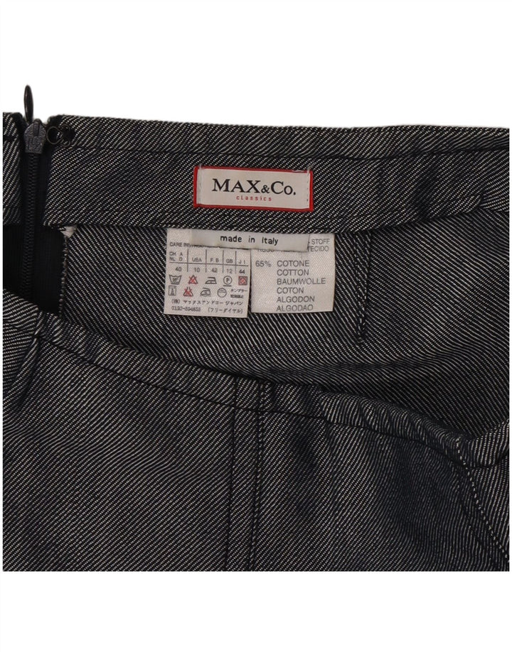 Max & Co. Plisseret nederdel til kvinder UK 12 Medium W30 Marineblå Bomuld