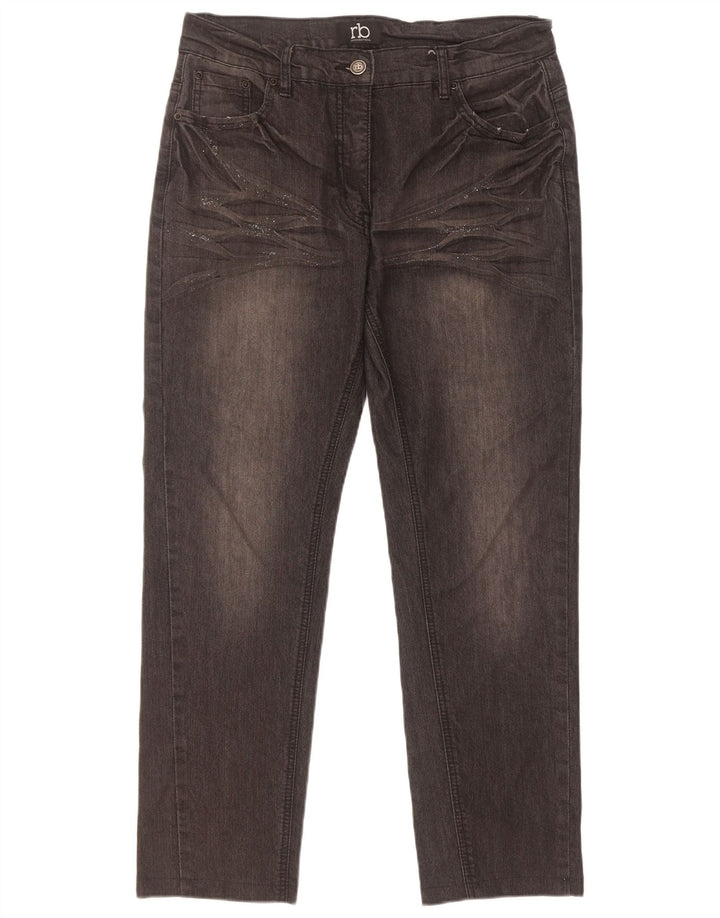 Roccobarocco Dame Straight Jeans W32 L28 Sort Bomuld
