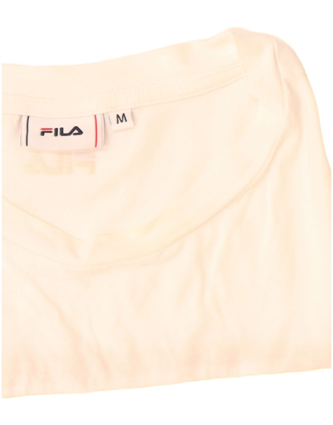 Fila Dame Grafisk T-Shirt Top UK 14 Medium Hvid Bomuld