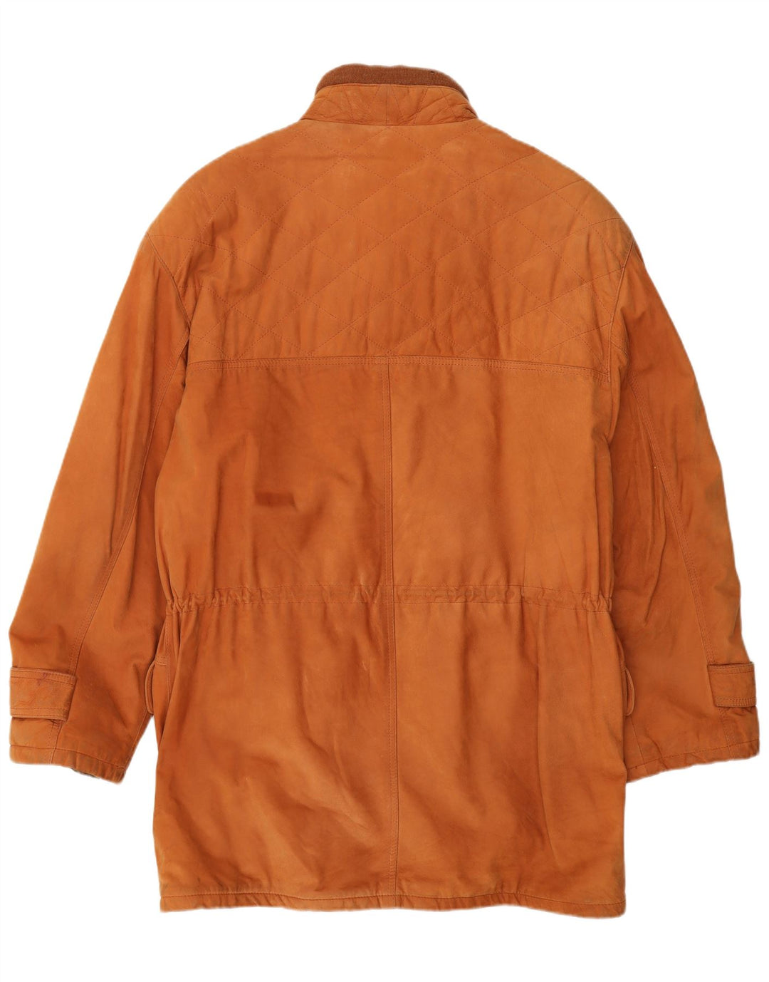VINCENT Mens Leather Coat UK 42 XL Beige Leather
