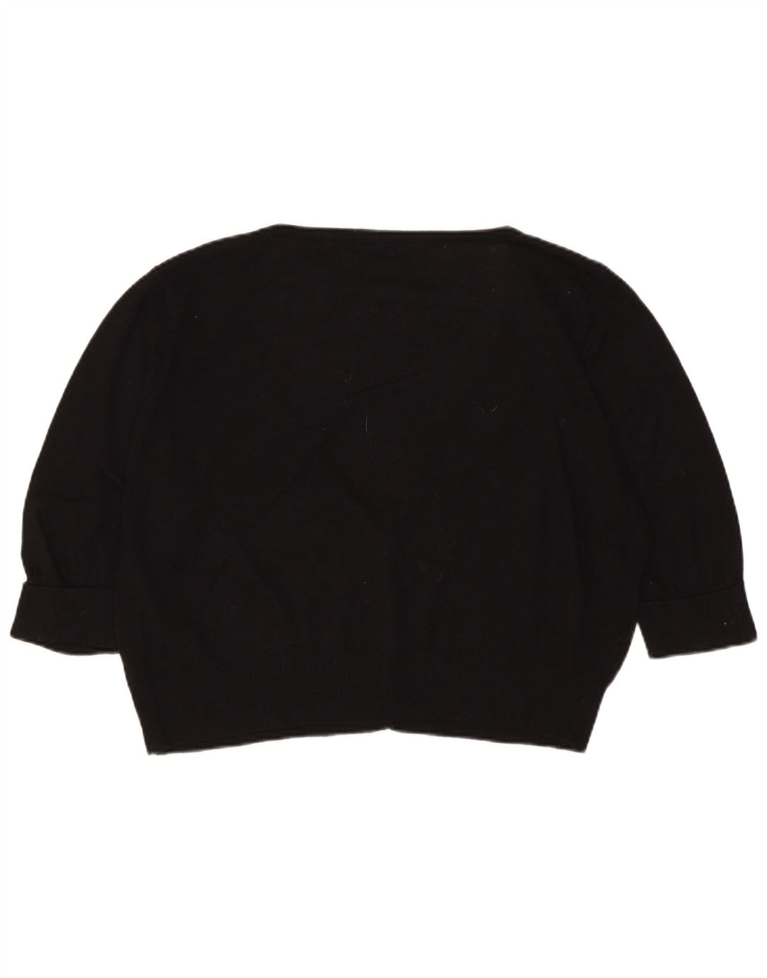 MARKS & SPENCER Dame Crop 3/4-ærmet cardigantrøje UK 18 XL Sort