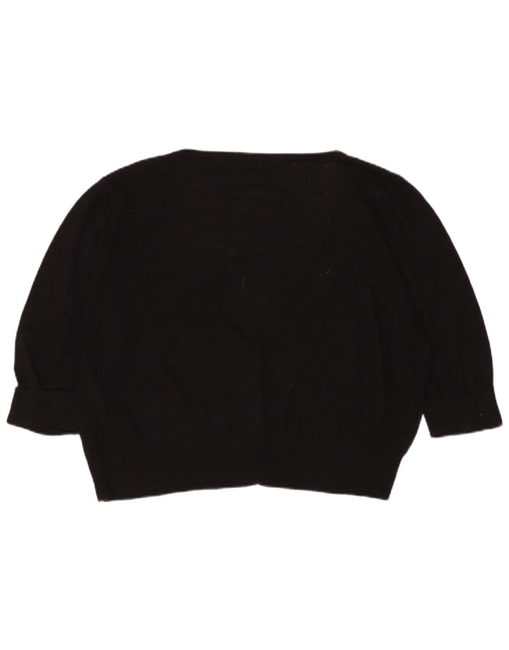 MARKS & SPENCER Dame Crop 3/4-ærmet cardigantrøje UK 18 XL Sort