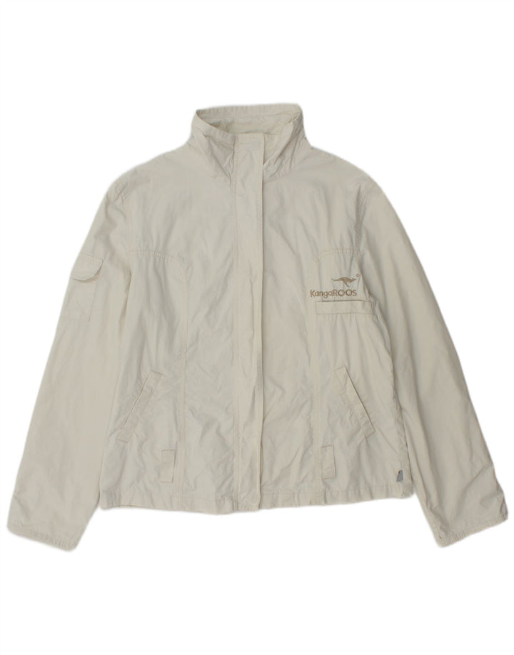 Kænguruer Grafisk Bomberjakke til kvinder UK 18 XL Off White Bomuld
