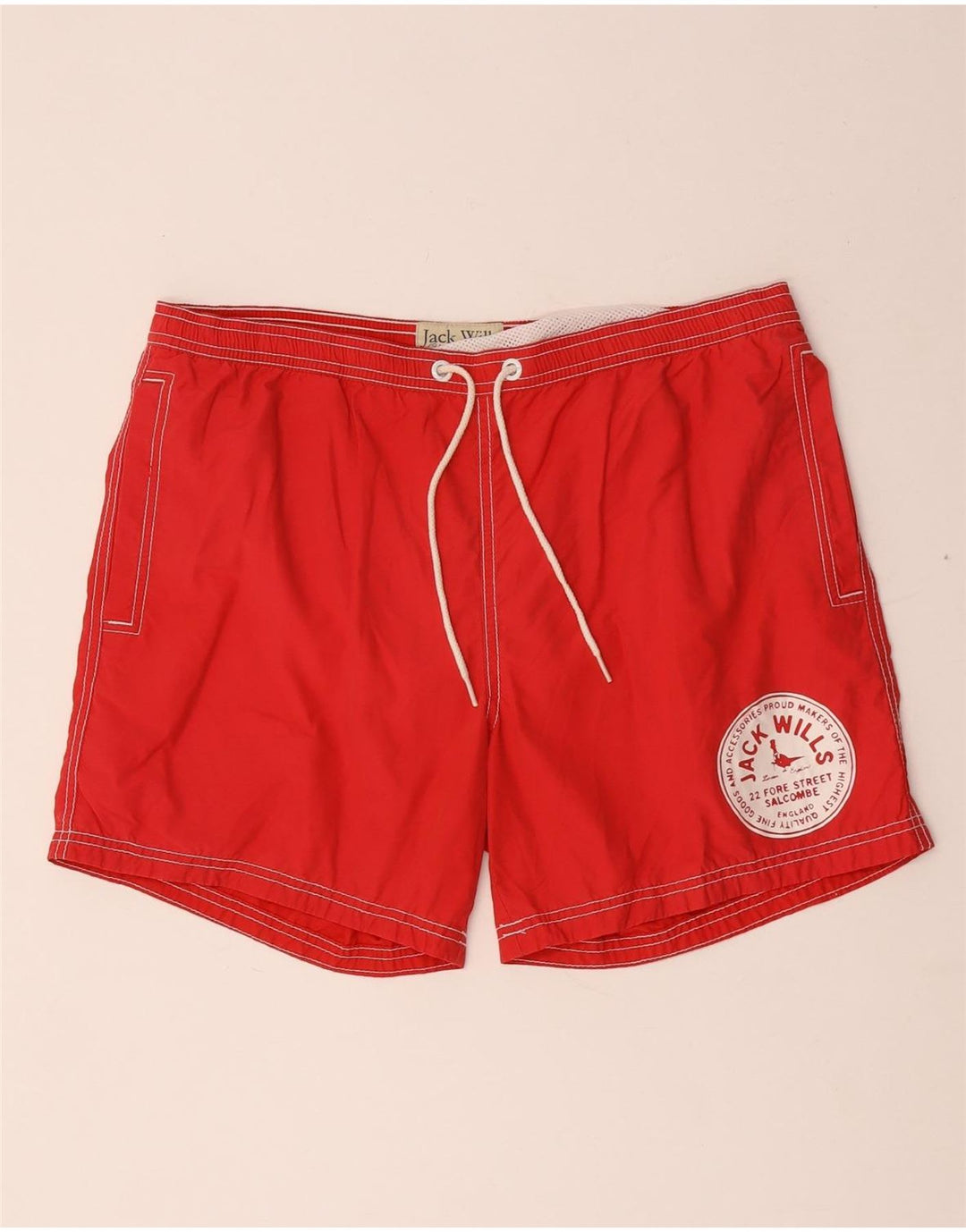 Jack Wills Herre grafiske svømmeshorts Medium rød bomuld