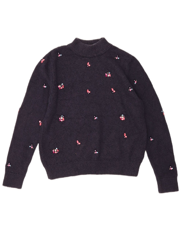 Marks & Spencer Dame Turtle Neck Jumper Sweater UK 10 Small Navy Blue