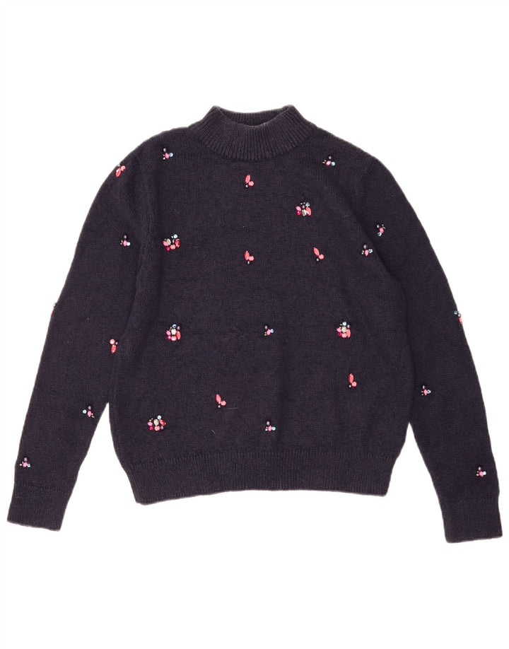 Marks & Spencer Dame Turtle Neck Jumper Sweater UK 10 Small Navy Blue