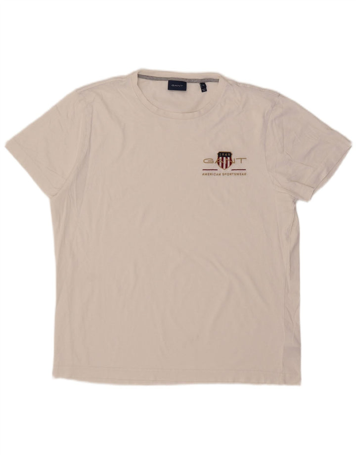 Gant Herre Grafisk T-Shirt Top XL Hvid Bomuld