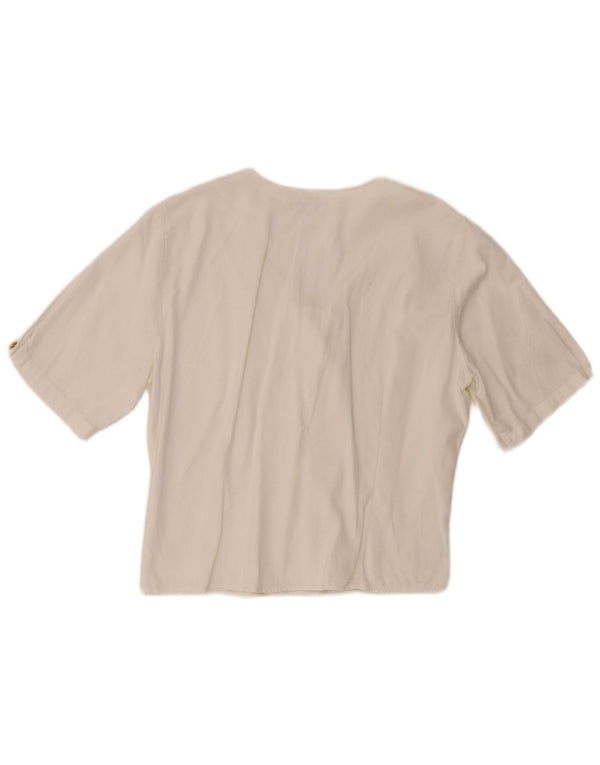 Enara Camice Dame Dobbeltradet Bluse Top UK 16 Large White