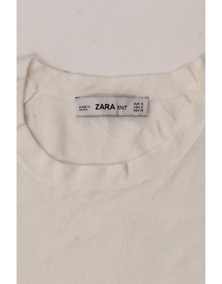 Zara Womens T-Shirt Top UK 10 Small White