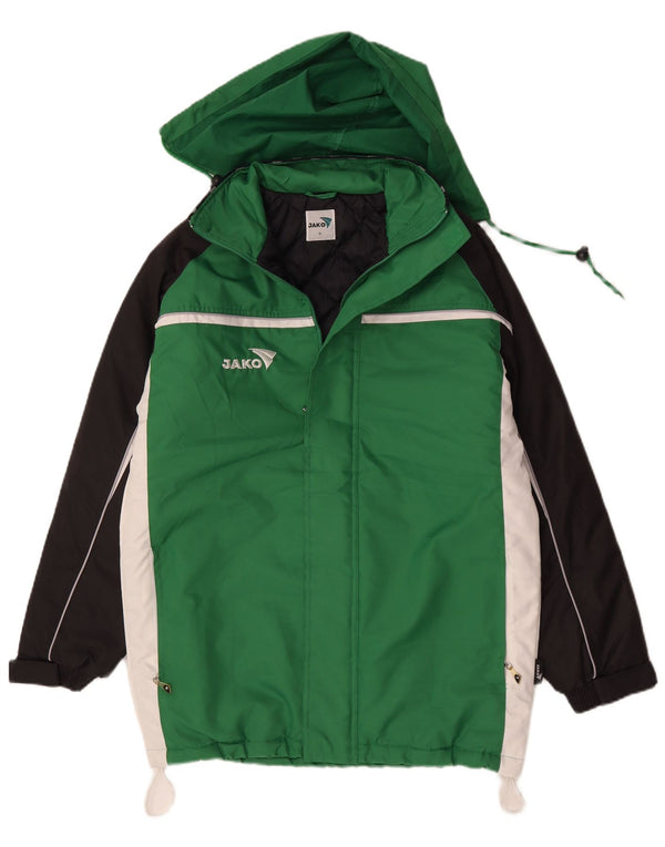 Jako Mens Hooded Loose Fit Windbreaker Jacket UK 36 Small Green Colourblock