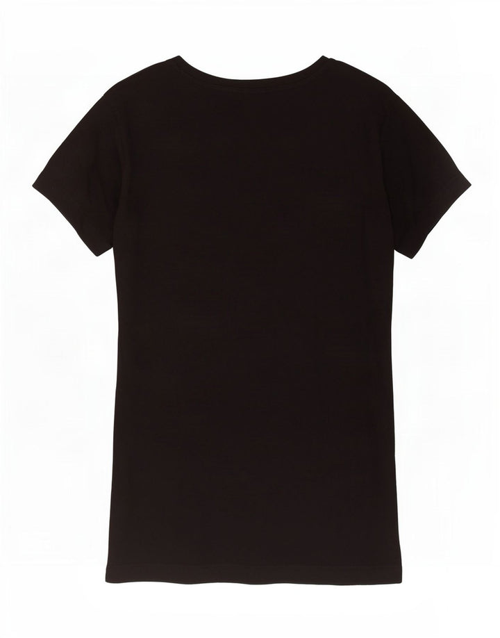 Diesel Dame Grafisk T-Shirt Top UK 10 Lille Sort