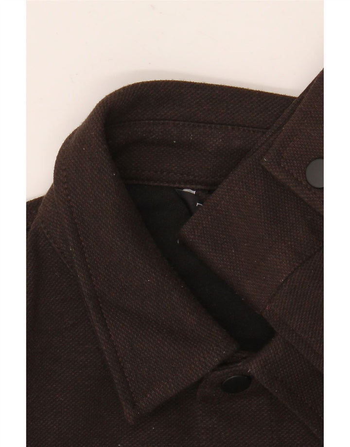 ZARA Flanelskjorte til mænd, medium brun polyester