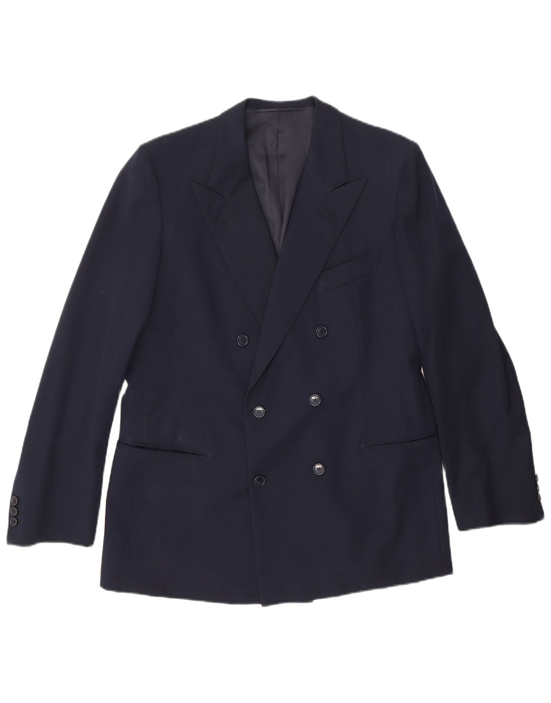 Vintage herre dobbeltradet blazerjakke UK 36 Small Navy Blue