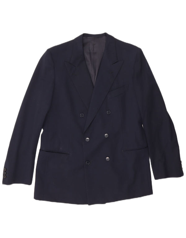 Vintage herre dobbeltradet blazerjakke UK 36 Small Navy Blue