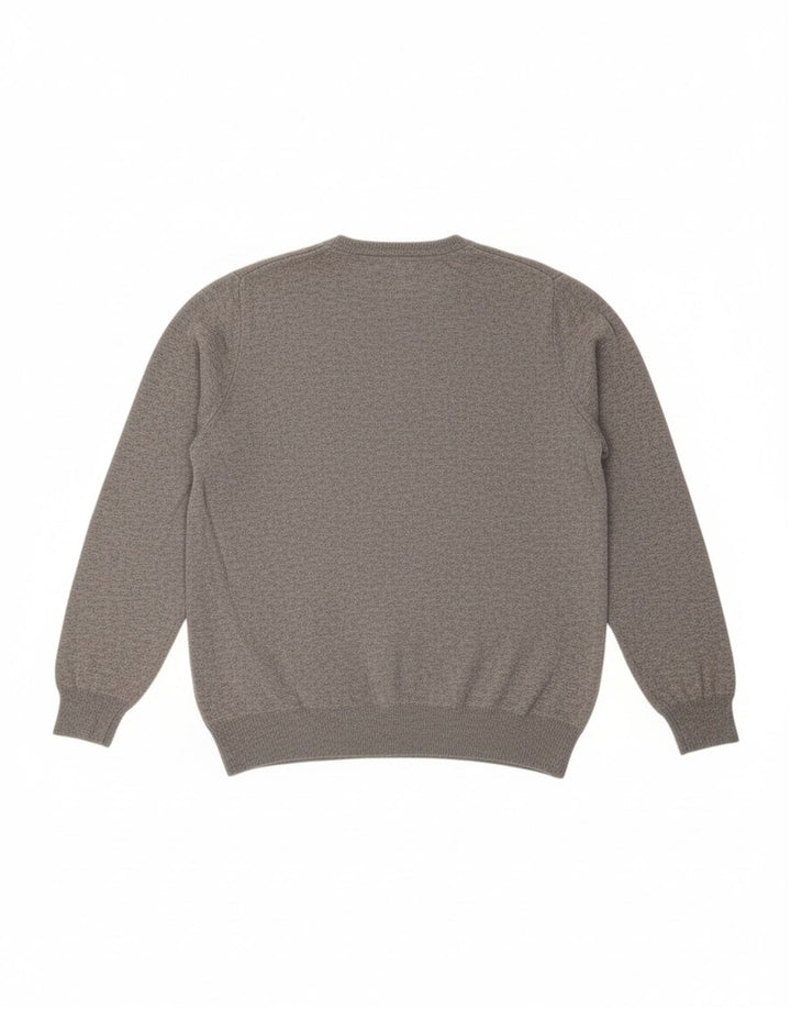 NORTH SAILS Mens V-Neck Jumper Sweater Medium Grey Wool