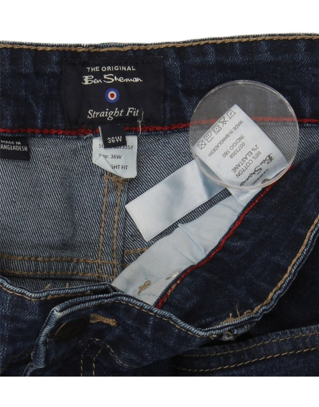 Ben Sherman Straight Jeans til mænd W36 L31 blå bomuld