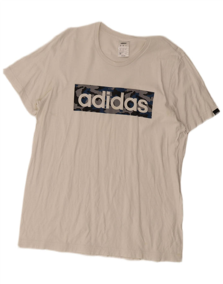 Adidas Grafisk T-shirt til mænd, mellem hvid