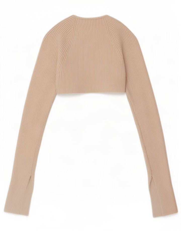 Zara Womens Bolero Top UK 8 Small Beige Viscose