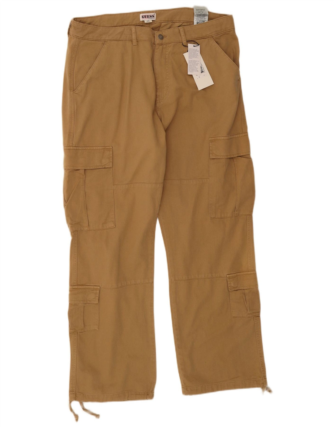 GUESS Straight Cargo Bukser til mænd W36 L31 Beige Bomuld