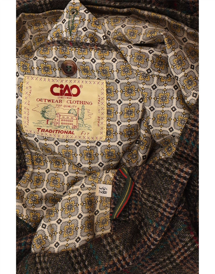 Cido Herre Traditional Fit 2-knaps blazerjakke IT 48 Medium Khaki Check