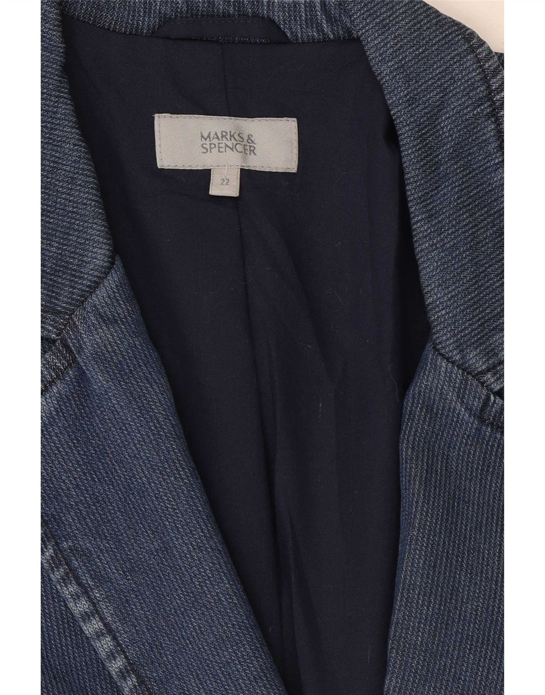 Marks & Spencer Dame 2-knaps blazerjakke UK 22 3XL Navy Blue Lyocell