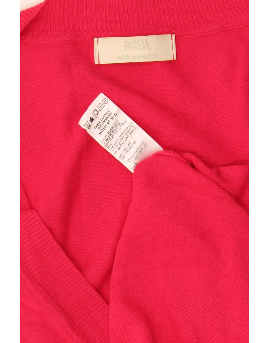 Marks & Spencer Dame Cardigan Sweater UK 8 Small Pink Viscose