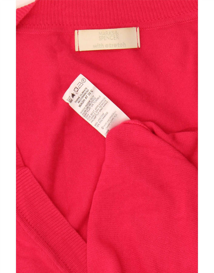 Marks & Spencer Dame Cardigan Sweater UK 8 Small Pink Viscose