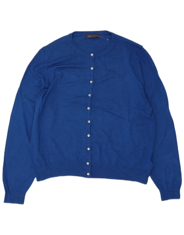 Marks & Spencer Dame Cardigan Sweater UK 20 2XL Blå Viscose