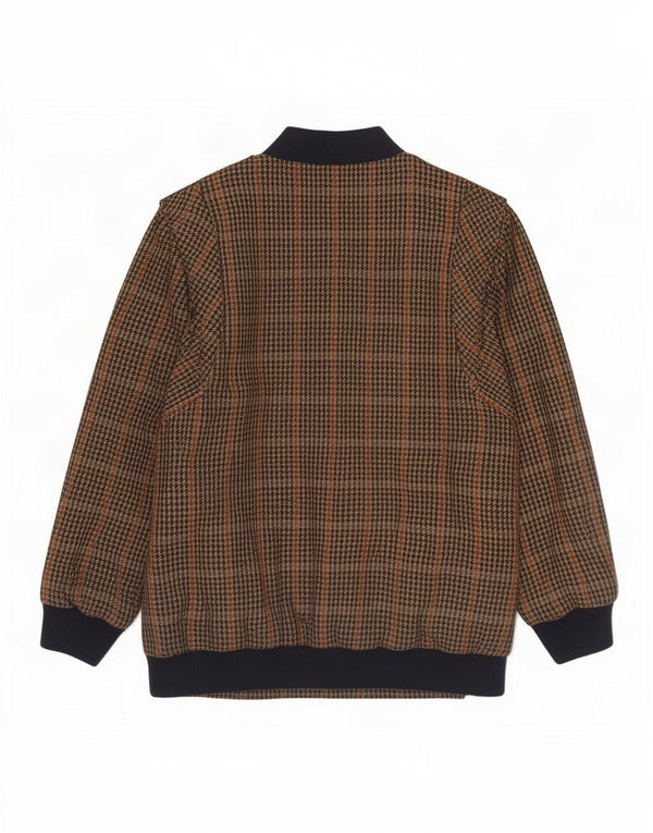 Avoca Womens Oversized Bomber Jacket UK 14 Medium Brown Houndstooth